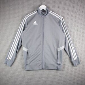 Adidas Youth Large Grey Climalite Track Jacket Zip Up